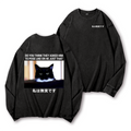 Cat Vintage Washed Cotton Back Art Long-sleeve T-shirt
