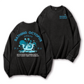 Bubble Bath Octopus Vintage Washed Cotton Back Art Long-sleeve T-shirt