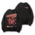 Bubble Bath Octopus Vintage Washed Cotton Back Art Long-sleeve T-shirt