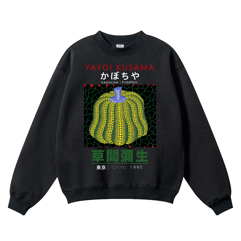 Yayoi Kusama Pumpkin Vintage Cotton Blend Crewneck Sweatshirt