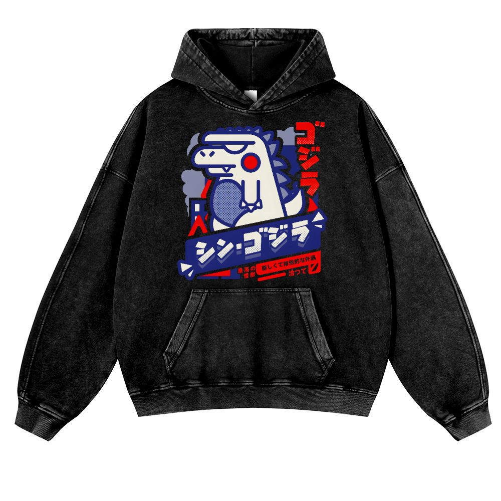 Kaiju Vintage Washed Thick Cotton Hoodie