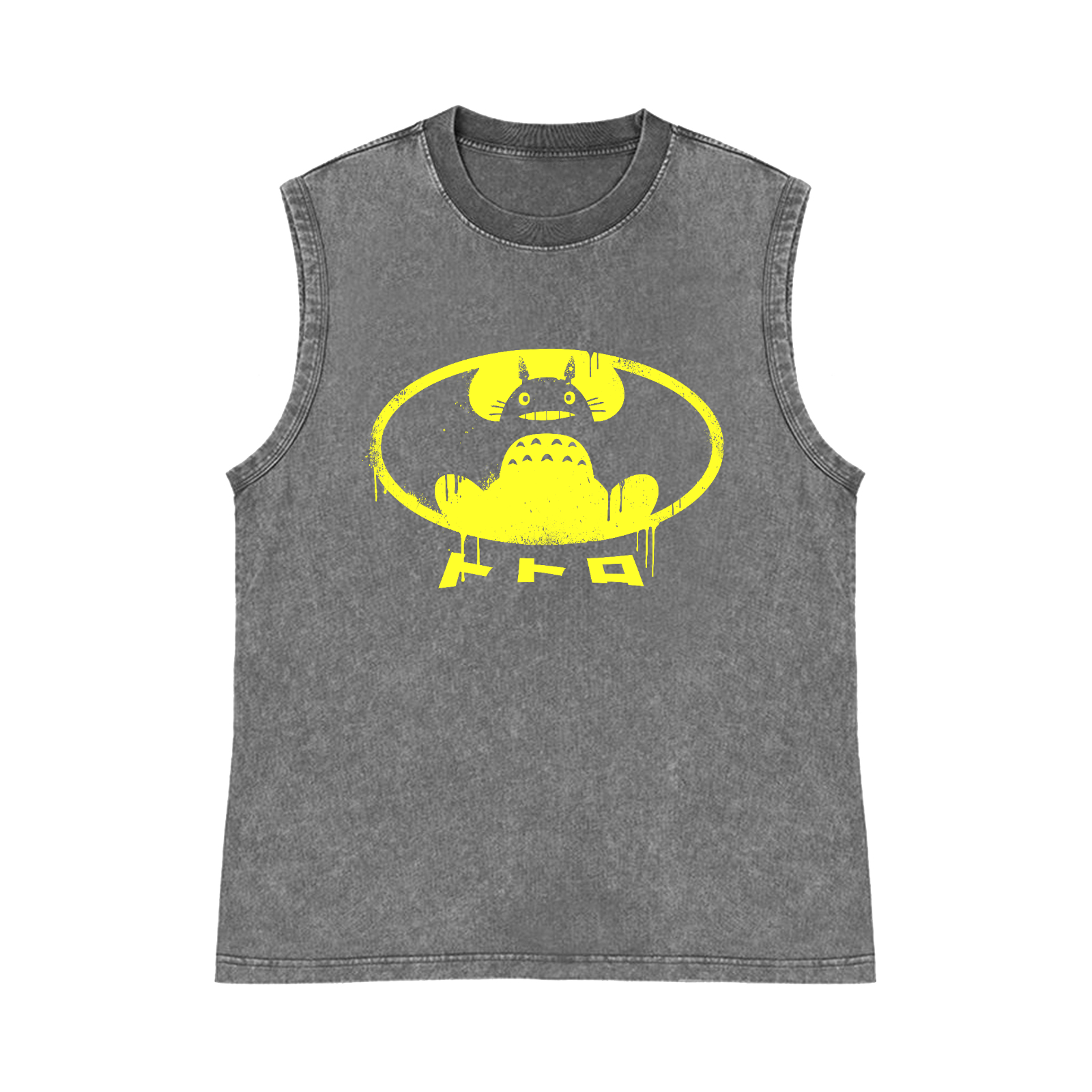 Ghibli Totoro Batman Pure Cotton Wash-Dyed Sleeveless Tank Top