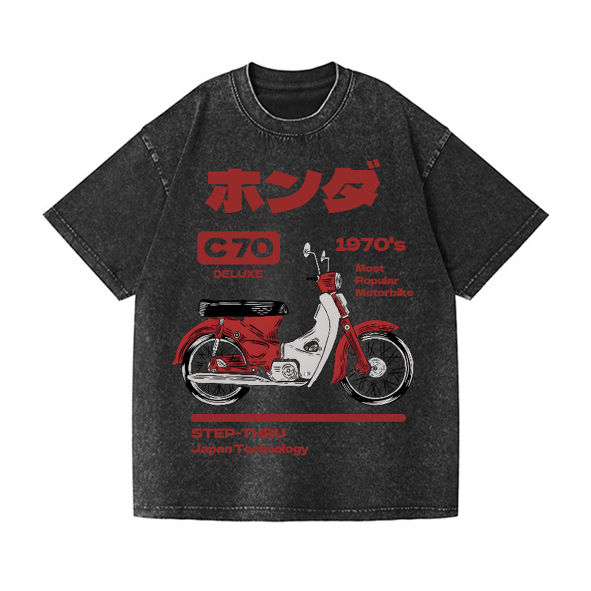 Honda Car  C70 Vintage Wash Japanese Design T-Shirt