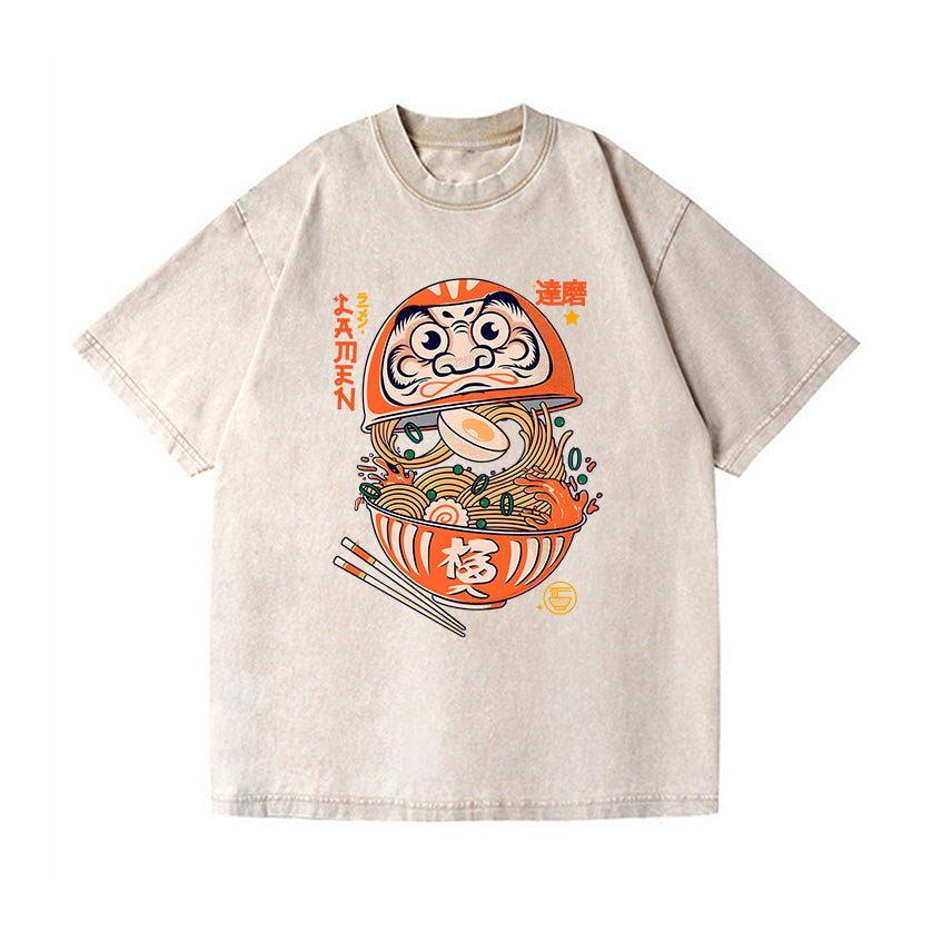 Daruma Ramen Vintage Wash Japanese Design T-Shirt