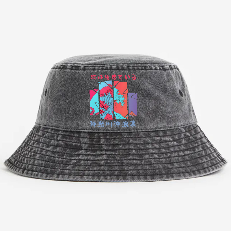Great Wave Vintage 100% Cotton Bucket Hat