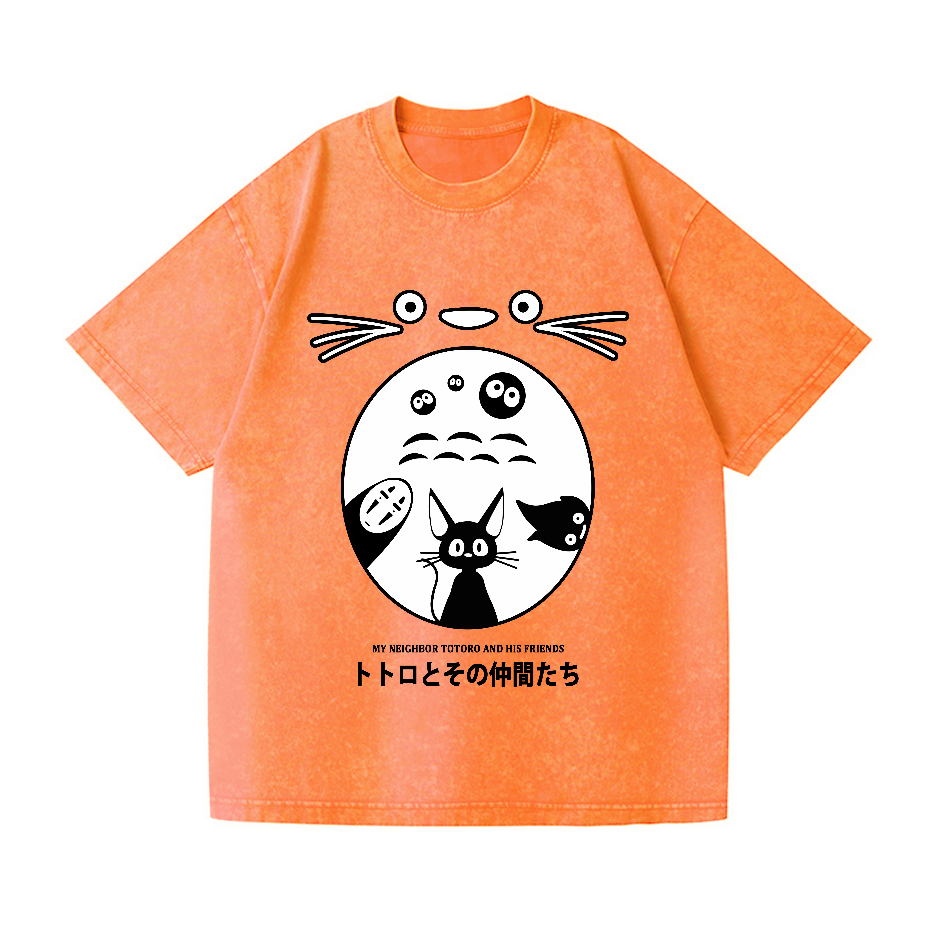 Studio Ghibli Totoro No Face Kaonashi Vintage Wash Japanese Design T-Shirt