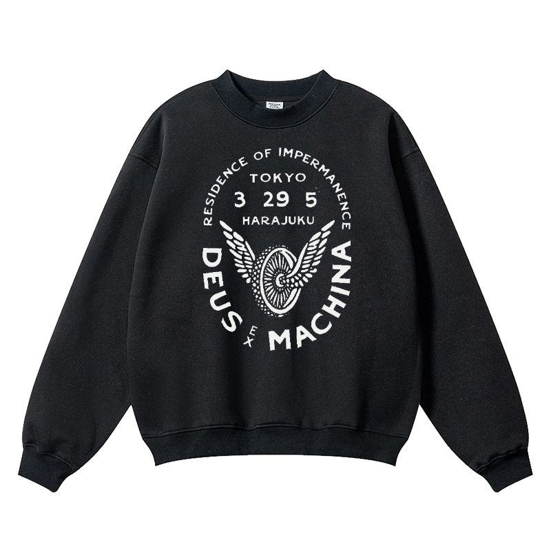 Deus Ex Machina Tokyo Vintage Cotton Blend Crewneck Sweatshirt