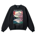 Okada Koichi Fuji Mount Vintage Cotton Blend Crewneck Sweatshirt