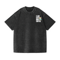 Cat Coffee Vintage Wash Japanese Design Back Art T-Shirt