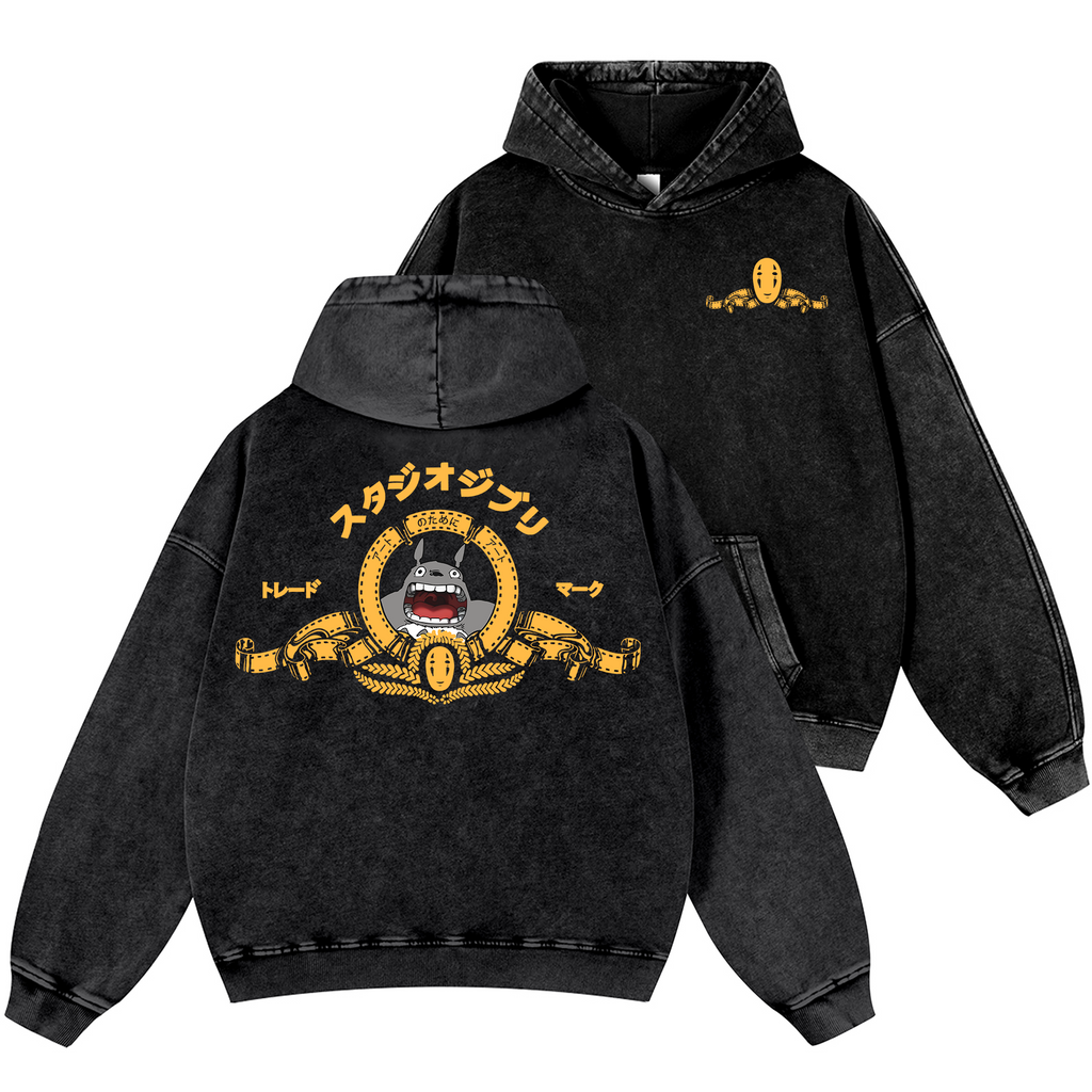 MGM Ghibli Totoro Vintage Washed Cotton Back Art Hoodie
