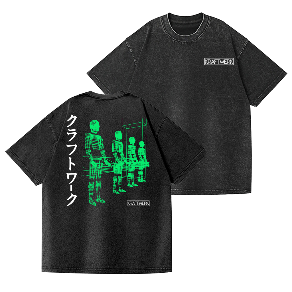 Kraftwerk Vintage Wash Japanese Design Back Art T-Shirt