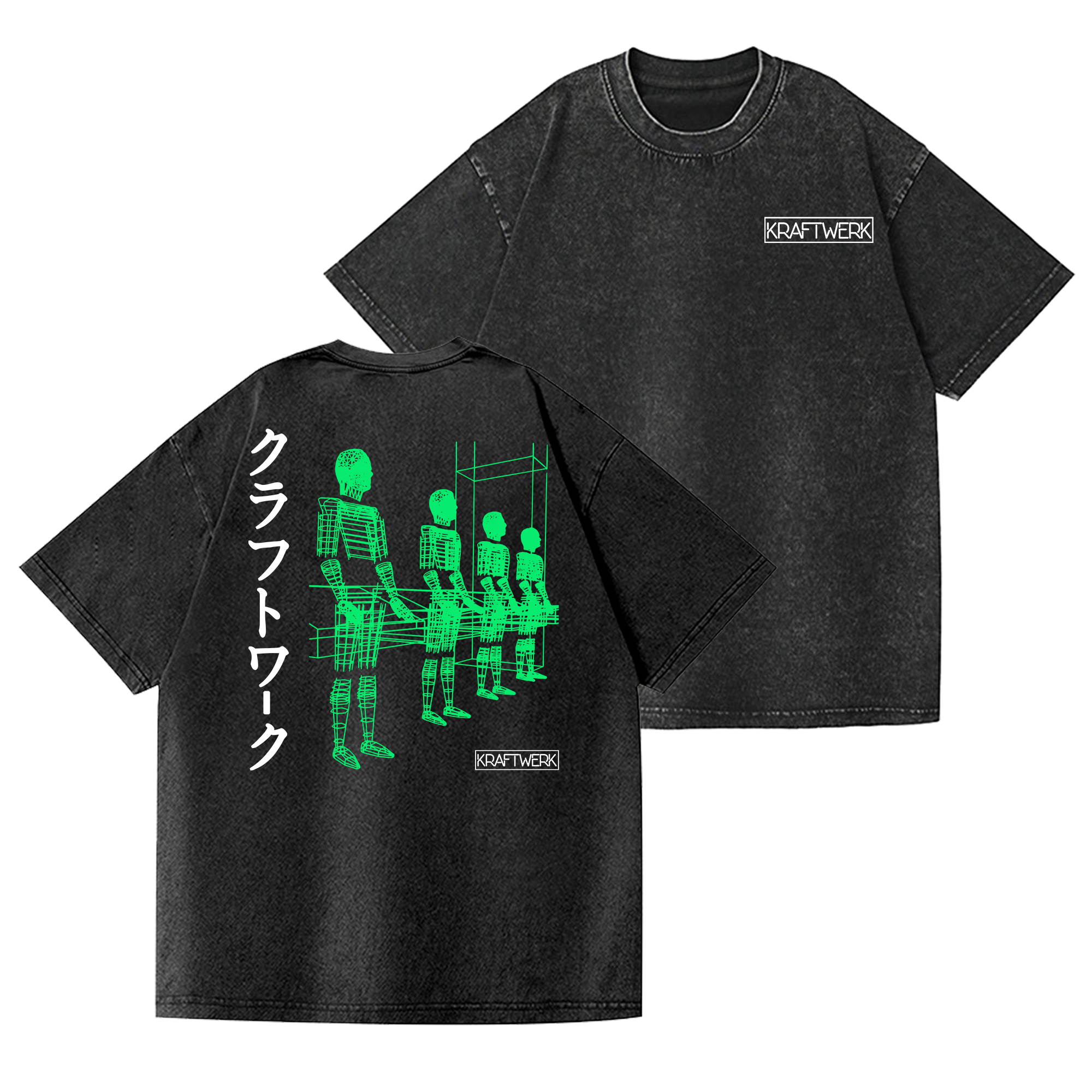 Kraftwerk Vintage Wash Japanese Design Back Art T-Shirt