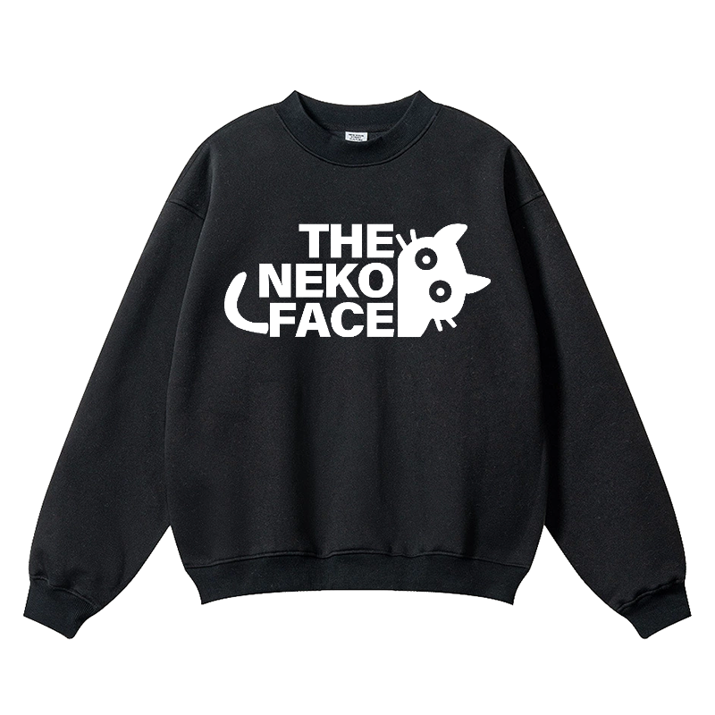 The Neko Face Vintage Cotton Blend Crewneck Sweatshirt
