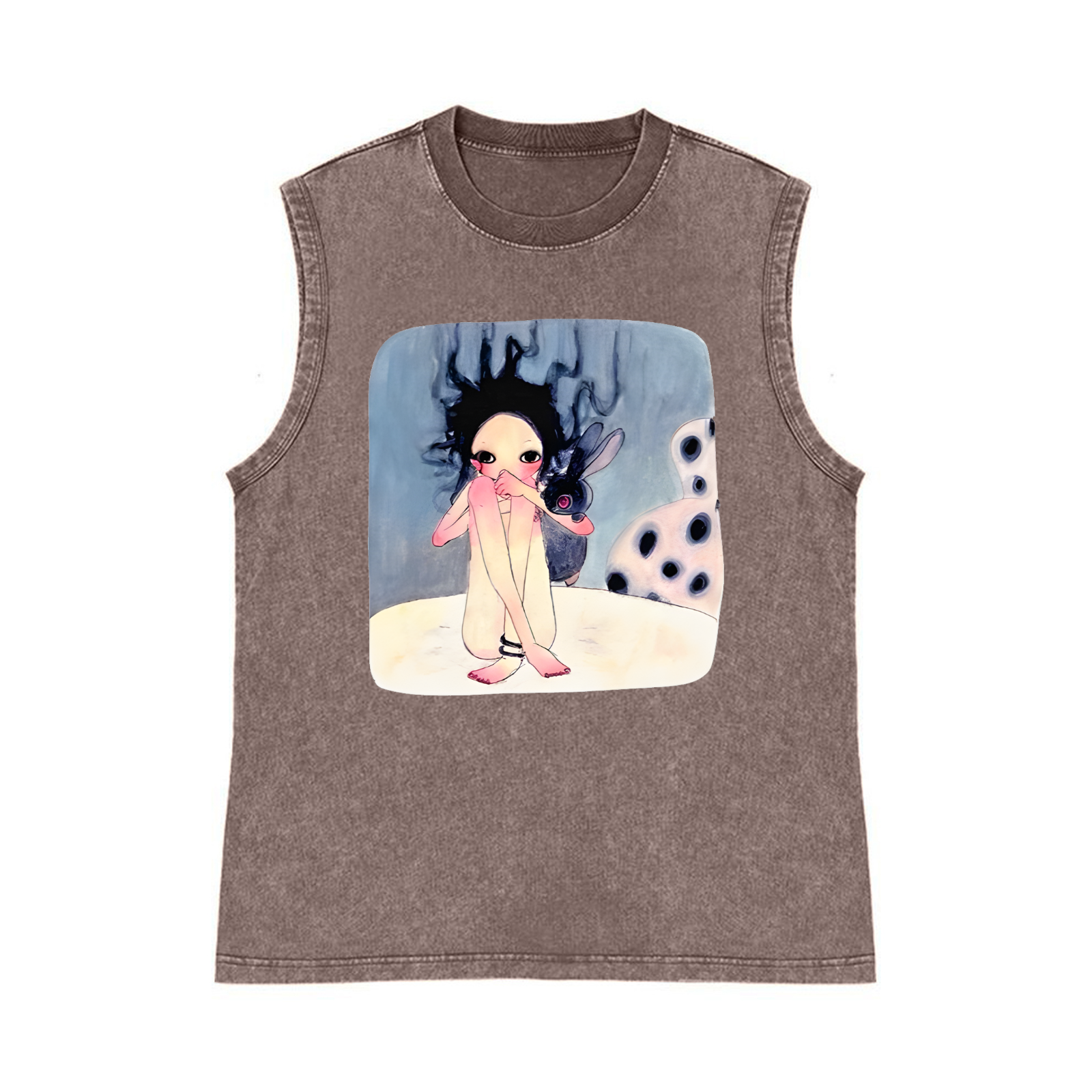 Aya Takano Pure Cotton Wash-Dyed Sleeveless Tank Top