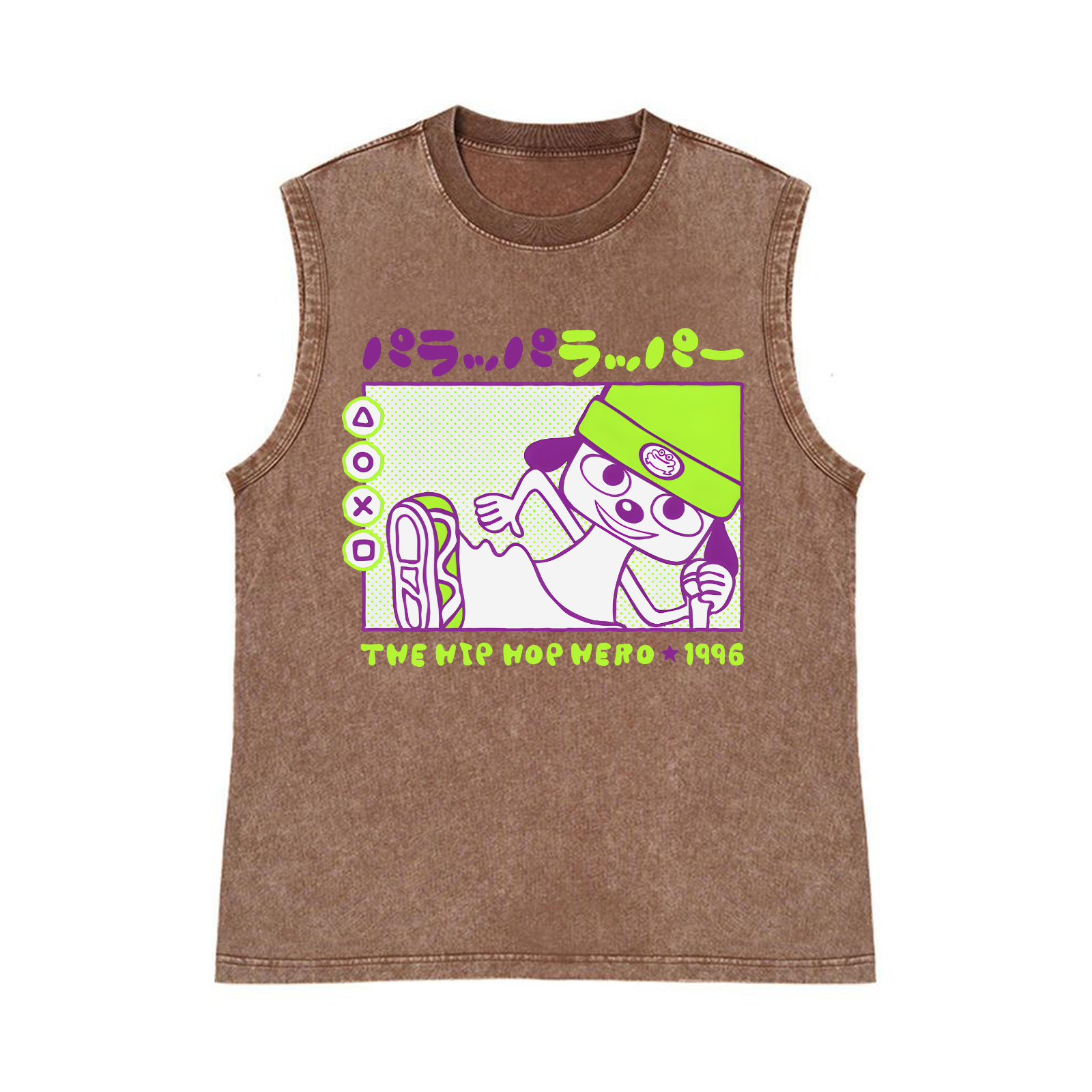 PaRappa the Rapper Pure Cotton Wash-Dyed Sleeveless Tank Top