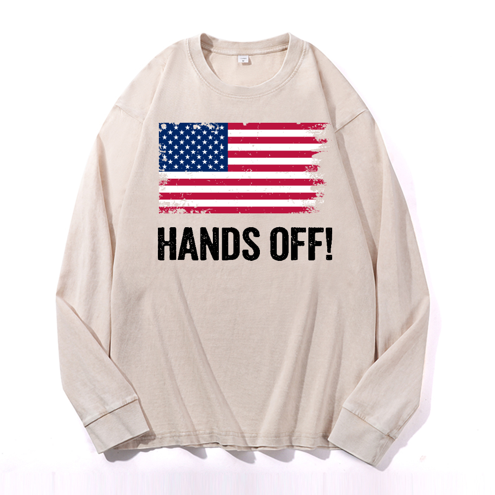 Hands Off Vintage Cotton Wash Long-sleeve T-shirt
