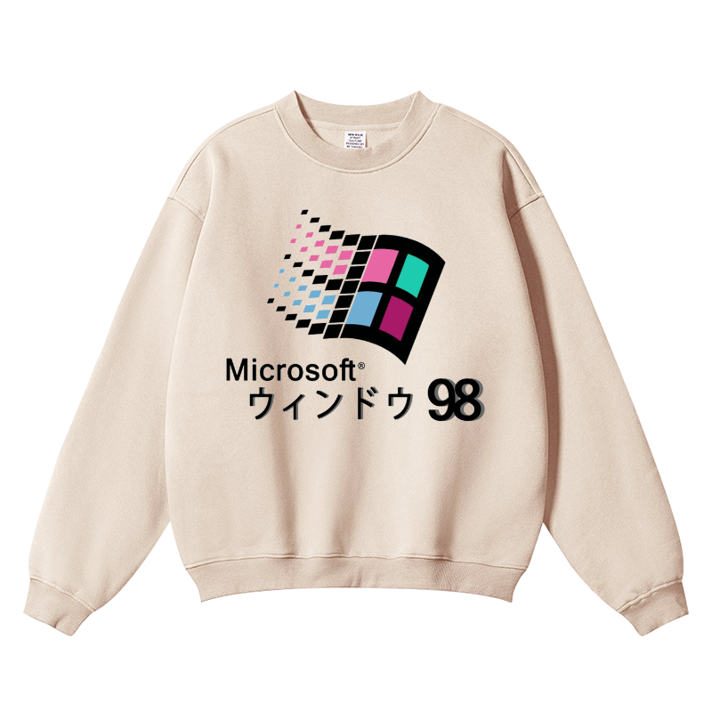 Microsoft 98 Vintage Cotton Blend Crewneck Sweatshirt