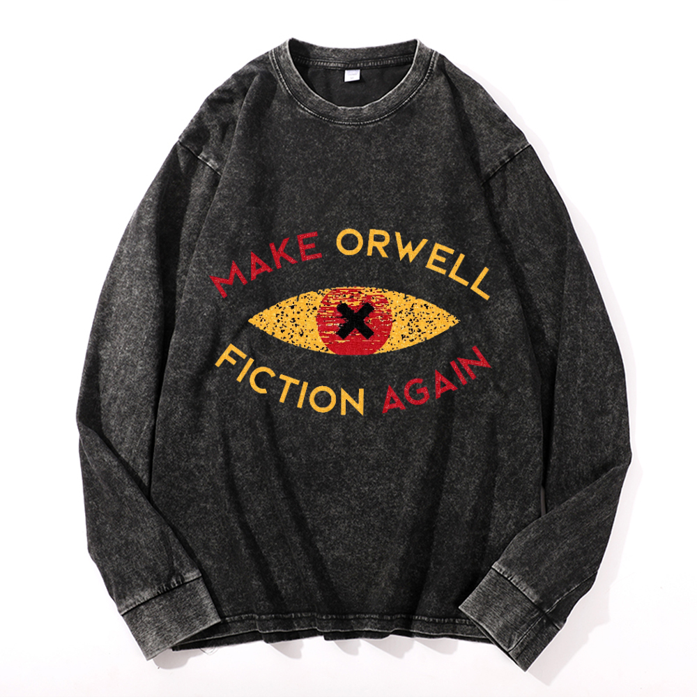 Vintage Cotton Wash Crewneck Long-Sleeve T-Shirt