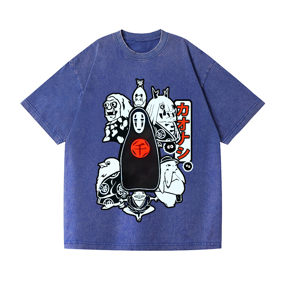 Ghibli No Face Kaonashi Vintage Wash Japanese Design T-Shirt