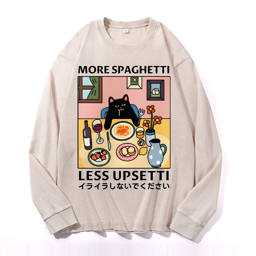 Spaghetti Vintage Cotton Wash Long-sleeve T-shirt