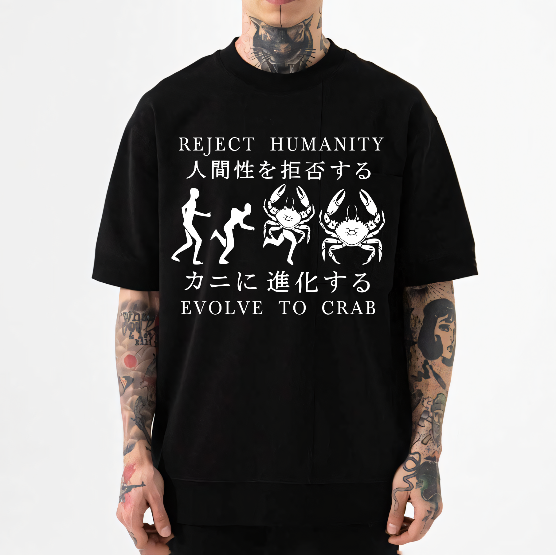Reject Humanity Evolve into Crab Japanese Style Classic Tee