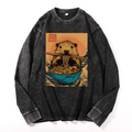 Guinea Pig Vintage Cotton Wash Crewneck Long-Sleeve T-Shirt
