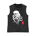 Octopus Pure Cotton Wash-Dyed Sleeveless Tank Top