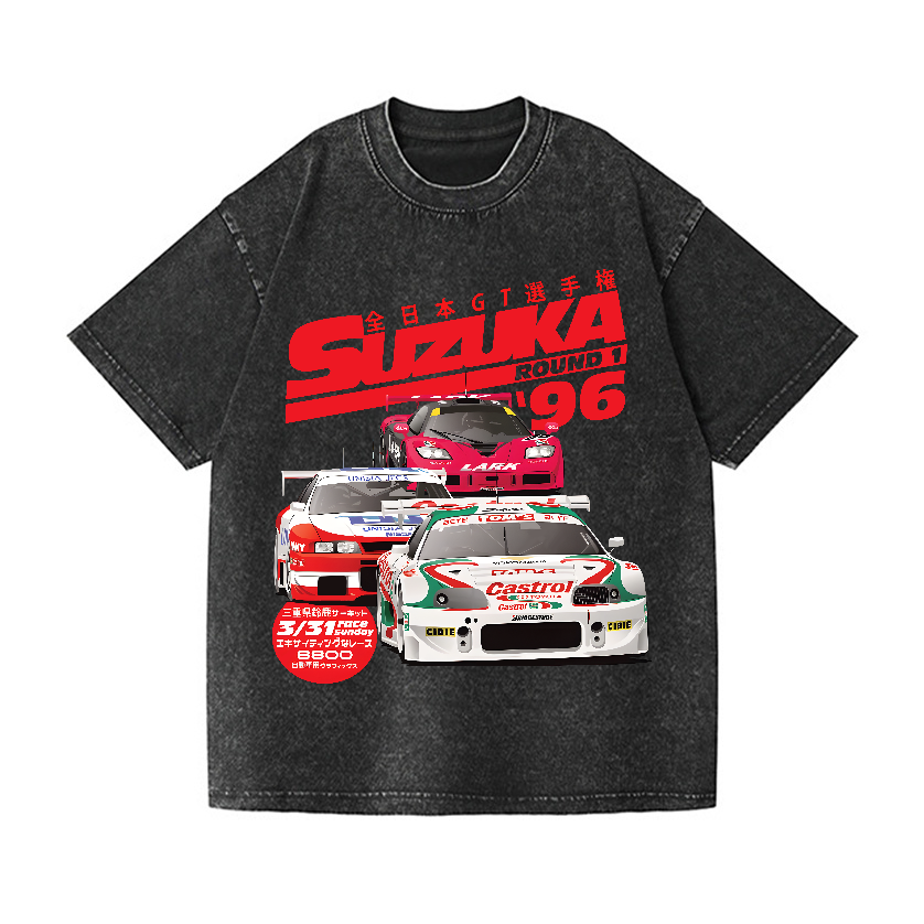 Suzuka Racing Car Vintage Wash Japanese Design T-Shirt