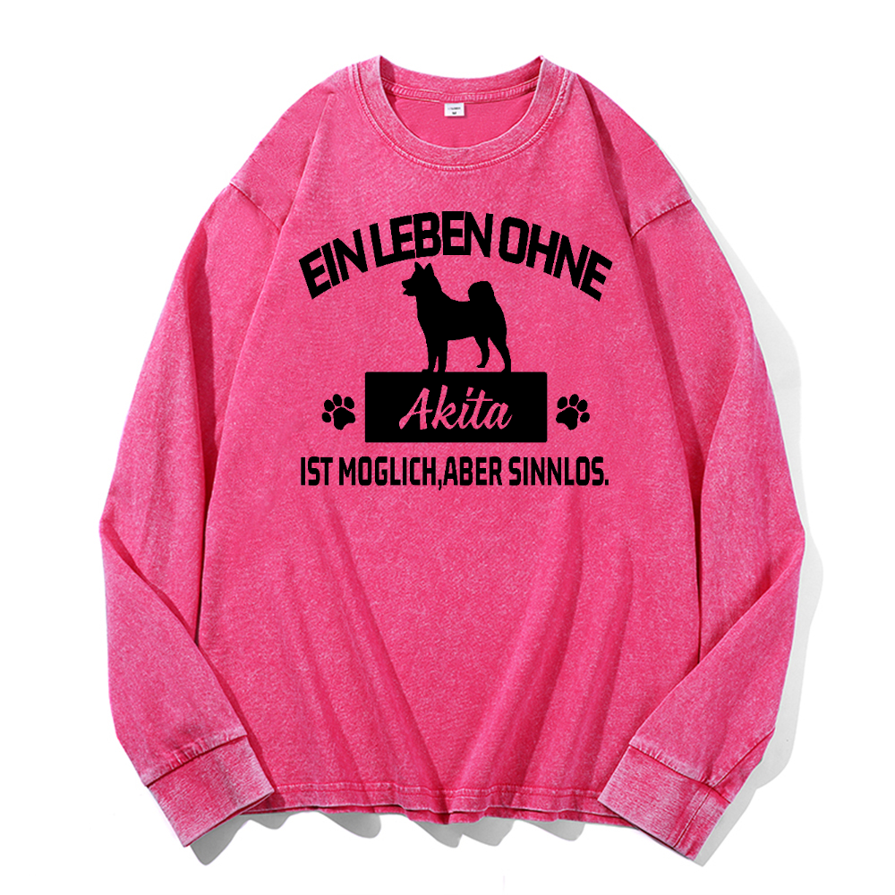 Akita Vintage Cotton Wash Crewneck Long-Sleeve T-Shirt