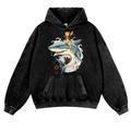 Cat Shark Vintage Washed Thick Cotton Hoodie