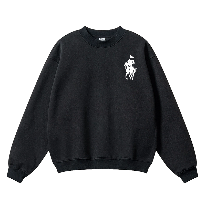Neko Cat Vintage Cotton Blend Crewneck Sweatshirt