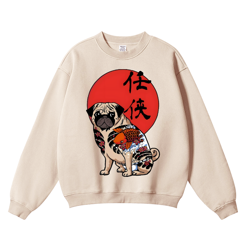 Dog Vintage Cotton Blend Crewneck Sweatshirt