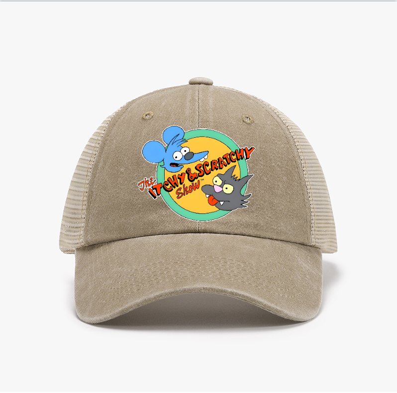 Simpsons The Itchy & Scratch Show Vintage Cotton Breathable Hat