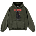 Black Cat Vintage Washed Thick Cotton Hoodie