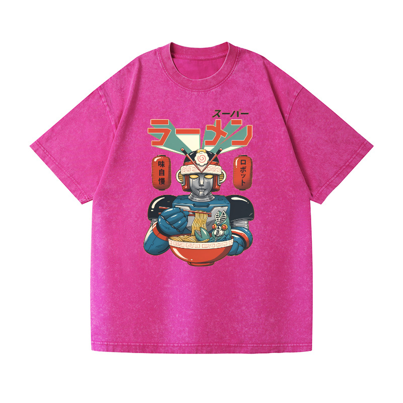Ramen Robot Vintage Wash Japanese Design T-Shirt