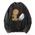 Ramen Yummy Vintage Cotton Wash Crewneck Long-Sleeve T-Shirt