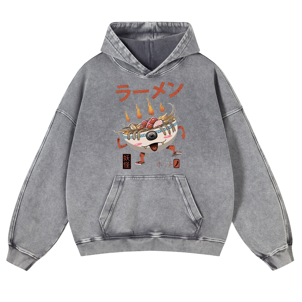 Ramen Monster Vintage Washed Thick Cotton Hoodie