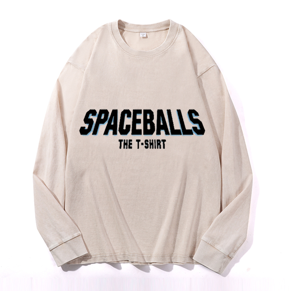 Spaceballs Vintage Cotton Wash Crewneck Long-Sleeve T-Shirt