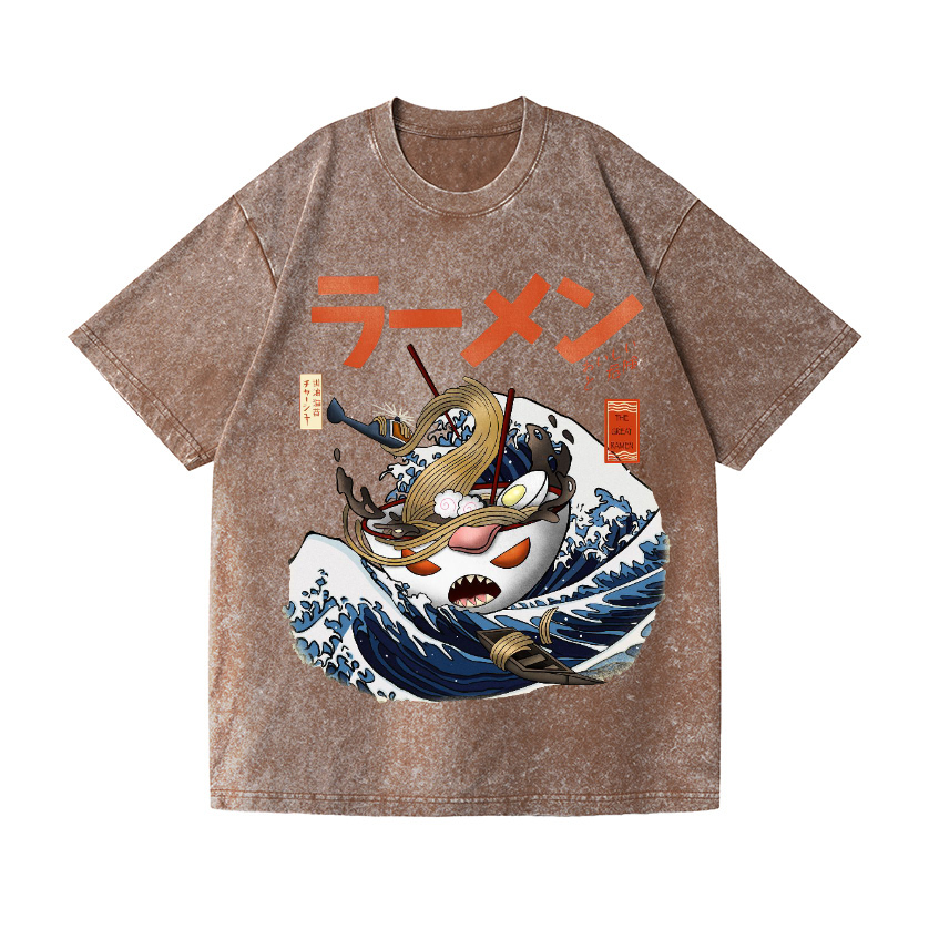 Ramen Wave Vintage Wash Japanese Design T-Shirt
