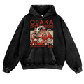 Osaka Dotonbori Drunken Octopus Vintage Washed Thick Cotton Hoodie