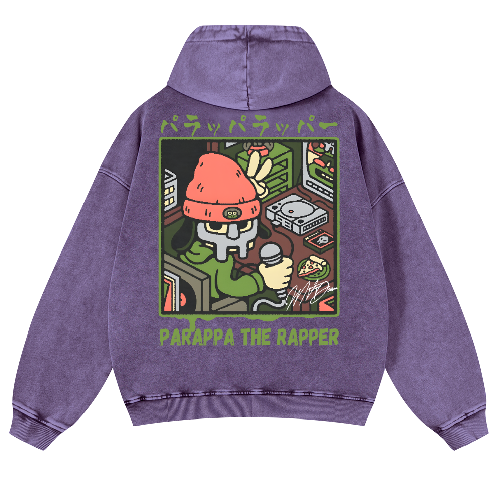PaRappa the Rapper Vintage Washed Cotton Back Art Hoodie