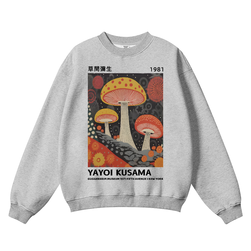Yayoi Kusama Mushroom Vintage Cotton Blend Crewneck Sweatshirt