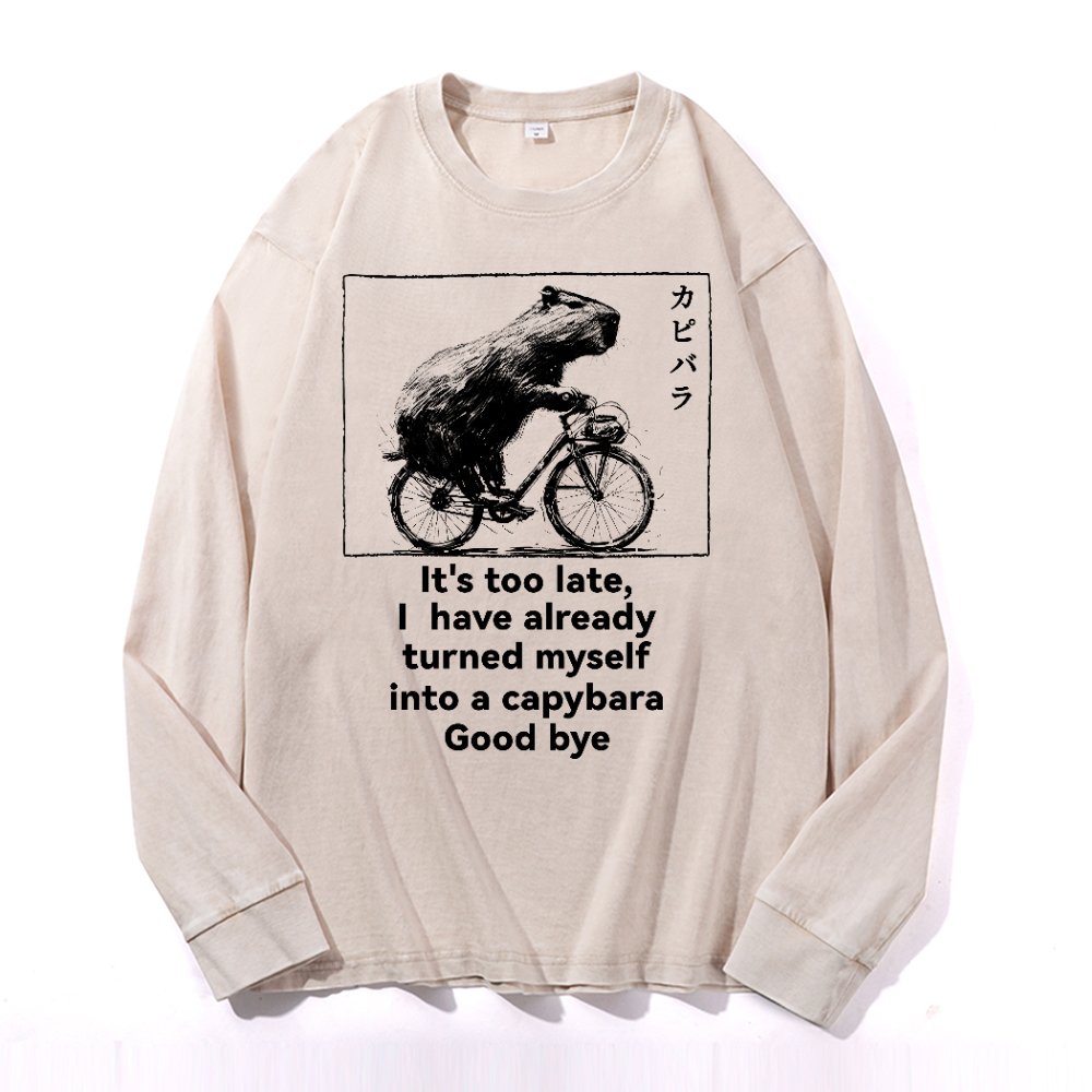 Capybara Vintage Cotton Wash Long-sleeve T-shirt