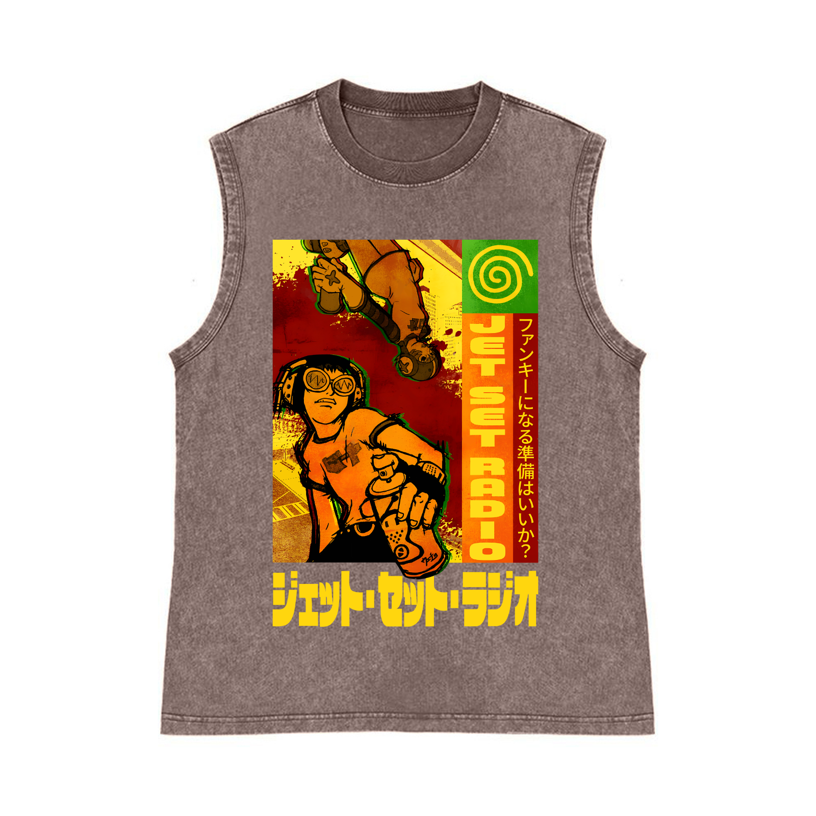 Jet Set Radio Pure Cotton Wash-Dyed Sleeveless Tank Top