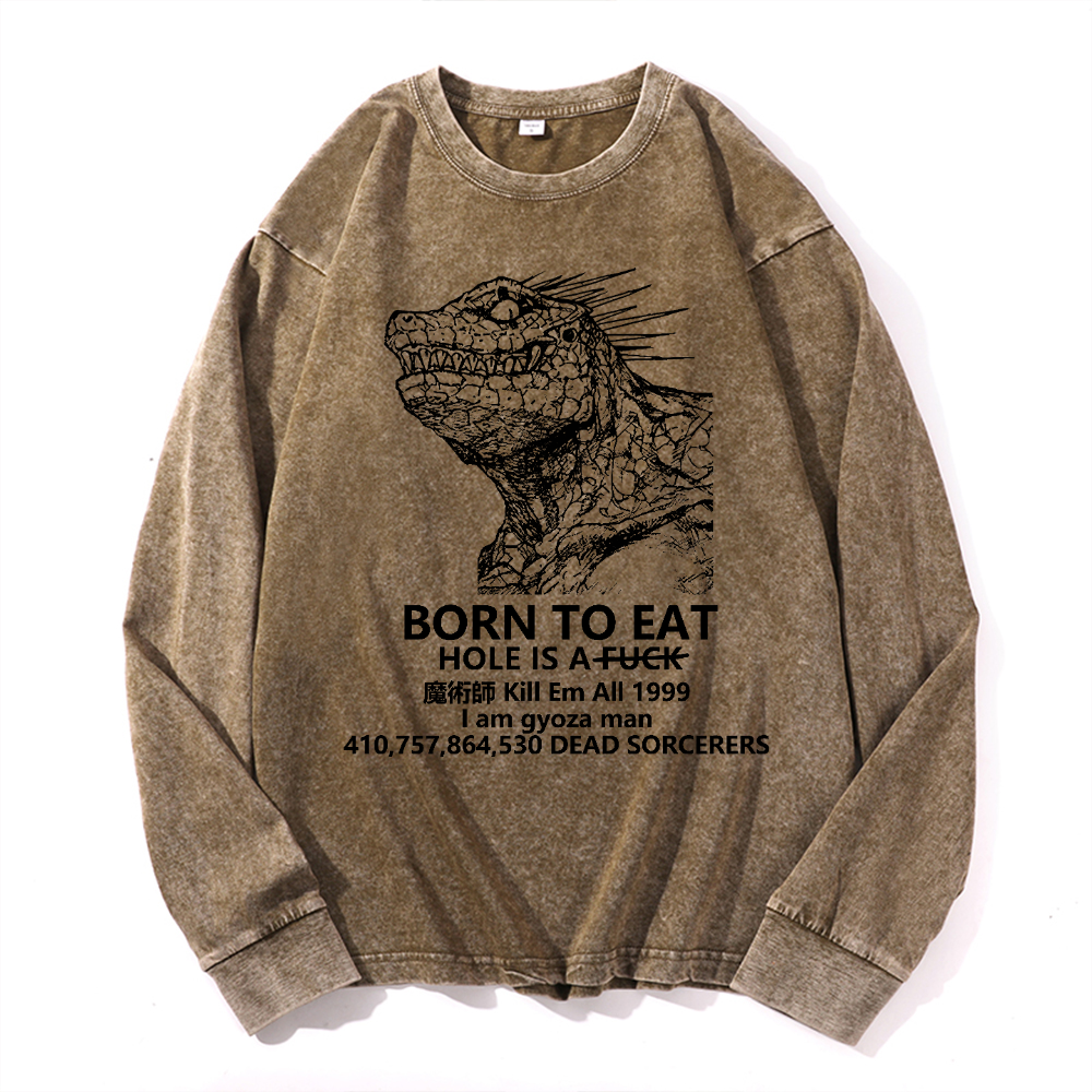 Dorohedoro Anime Vintage Cotton Wash Long-sleeve T-shirt
