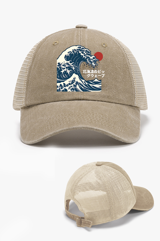 The Great Wave off Kanagawa Vintage Cotton Breathable Hat