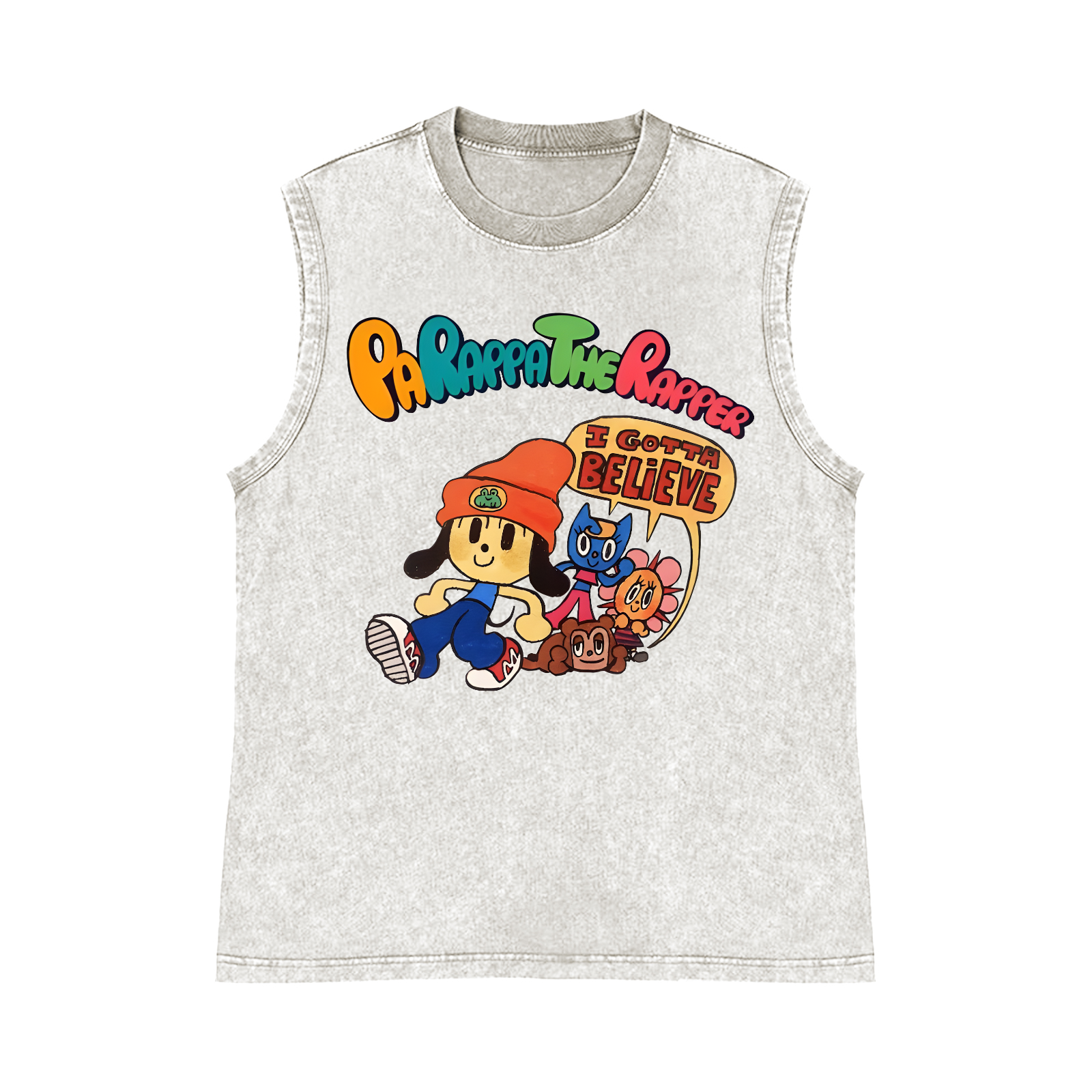 PaRappa the Rapper Pure Cotton Wash-Dyed Sleeveless Tank Top