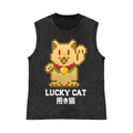 Mosaic Lucky Cat Pure Cotton Wash-Dyed Sleeveless Tank Top