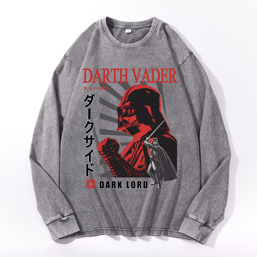 Darth Vader Vintage Cotton Wash Long-sleeve T-shirt