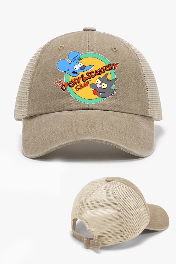 Simpsons The Itchy & Scratch Show Vintage Cotton Breathable Hat